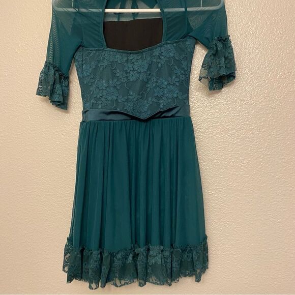 Weissman dance costume lyrical dark green Every Breath You Take 12504 MC child - Picture 5 of 12